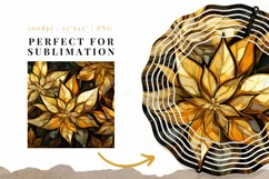 Stained Glass Gold Poinsettia Christmas Flowers Product Image 2