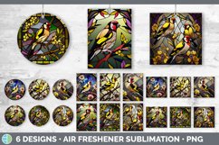 Bundle of six Painted Glass Goldfinches Air Freshener designs.