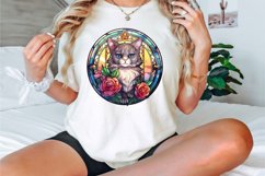 Watercolor Stained Glass Gothic Cat Clipart Bundle Product Image 3