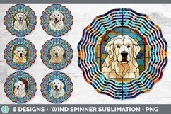 Bundle of six Painted Glass Great Pyrenees Wind Spinner designs.