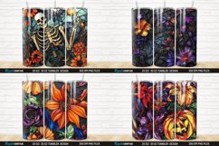 3D Stained Glass Halloween Flowers Tumbler Bundle Product Image 4