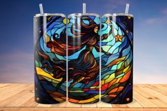 Stained Glass Halloween witch 20oz/30oz Tumbler PNG Product Image 1