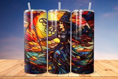 Stained Glass Halloween witch 20oz/30oz Tumbler PNG Product Image 1