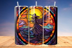 Stained Glass Halloween witch 20oz/30oz Tumbler PNG Product Image 1