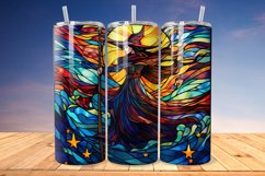 Stained Glass Halloween witch 20oz/30oz Tumbler PNG Product Image 1
