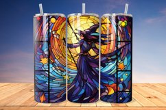 Stained Glass Halloween witch 20oz/30oz Tumbler PNG Product Image 1