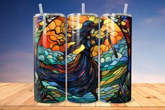 Stained Glass Halloween witch 20oz/30oz Tumbler PNG Product Image 1