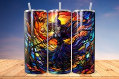 Stained Glass Halloween witch 20oz/30oz Tumbler PNG Product Image 1