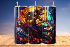 Stained Glass Halloween witch 20oz/30oz Tumbler PNG Product Image 1