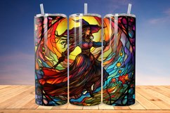 Stained Glass Halloween witch 20oz/30oz Tumbler PNG Product Image 1