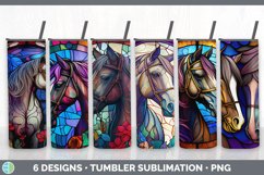 Bundle of six Painted Glass Horses Tumbler designs.