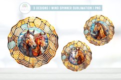 Stained Glass Horses Wind Spinner Sublimation Product Image 1