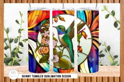 Hummingbird Stained Glass Skinny Tumbler Sublimation Design Product Image 4
