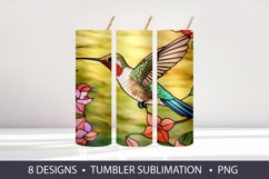 Stained Glass Hummingbird Tumbler Wrap Sublimation Product Image 5