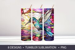 Stained Glass Hummingbird Tumbler Wrap Sublimation Product Image 6