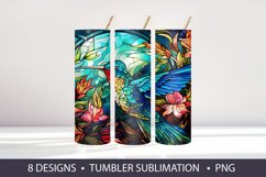 Stained Glass Hummingbird Tumbler Wrap Sublimation Product Image 7