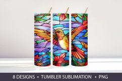 Stained Glass Hummingbird Tumbler Wrap Sublimation Product Image 9