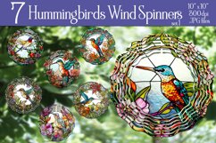 Hummingbird Wind Spinners, Stained Glass Style Wind Spinners Product Image 1