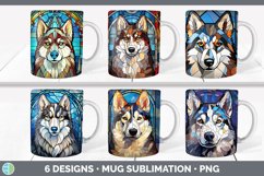 Bundle of six Painted Glass Husky Mug Wrap designs.