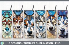 Bundle of six Painted Glass Husky Tumbler designs.
