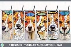 Bundle of six Painted Glass Jack Russell Terriers Tumbler designs.