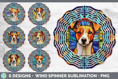 Bundle of six Painted Glass Jack Russell Terriers Wind Spinner designs.