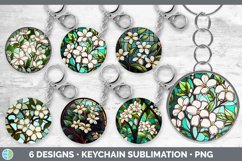 Bundle of six Floral Jasmines Keychain designs.