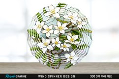 Stained Glass Jasmine Flowers Wind Spinner Sublimation PNG Product Image 1