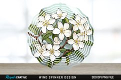 Stained Glass Jasmine Flowers Wind Spinner Sublimation PNG Product Image 1