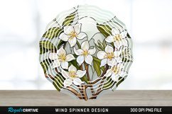 Stained Glass Jasmine Flowers Wind Spinner Sublimation PNG Product Image 1