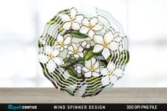 Stained Glass Jasmine Flowers Wind Spinner Sublimation PNG Product Image 1