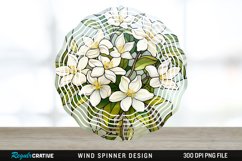 Stained Glass Jasmine Flowers Wind Spinner Sublimation PNG Product Image 1