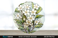 Stained Glass Jasmine Flowers Wind Spinner Sublimation PNG Product Image 1