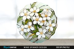 Stained Glass Jasmine Flowers Wind Spinner Sublimation PNG Product Image 1