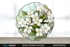 Stained Glass Jasmine Flowers Wind Spinner Sublimation PNG Product Image 1