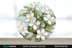 Stained Glass Jasmine Flowers Wind Spinner Sublimation PNG Product Image 1