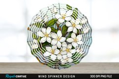 Stained Glass Jasmine Flowers Wind Spinner Sublimation PNG Product Image 1