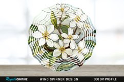 Stained Glass Jasmine Flowers Wind Spinner Sublimation PNG Product Image 1