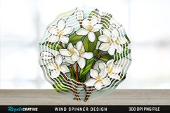 Stained Glass Jasmine Flowers Wind Spinner Sublimation PNG Product Image 1