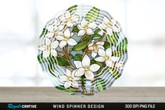 Stained Glass Jasmine Flowers Wind Spinner Sublimation PNG Product Image 1
