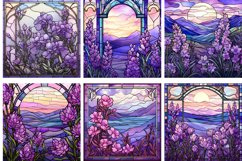Stained Glass Lavender Flower Field Watercolor Bundle Product Image 4