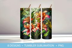 Stained Glass Lily Flowers Tumbler Wrap Sublimation Product Image 8