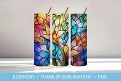 Stained Glass Lily Flowers Tumbler Wrap Sublimation Product Image 9