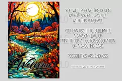 Autumn 12x18 Welcome Garden Flag, Stained Glass Sublimation Product Image 2