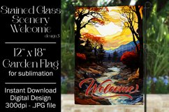 Autumn 12x18 Welcome Garden Flag, Stained Glass Sublimation Product Image 1