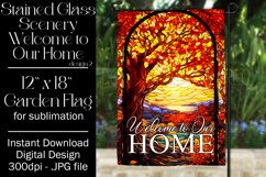 Stained Glass Autumn 12x18 Welcome to Our Home Garden Flag Product Image 1