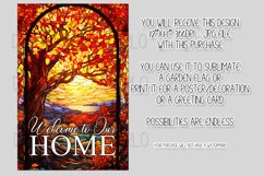Stained Glass Autumn 12x18 Welcome to Our Home Garden Flag Product Image 2