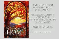 Stained Glass Autumn 12x18 Welcome to Our Home Garden Flag Product Image 2