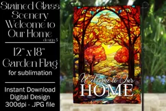 Stained Glass Autumn 12x18 Welcome to Our Home Garden Flag Product Image 1