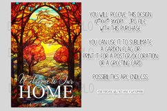 Stained Glass Autumn 12x18 Welcome to Our Home Garden Flag Product Image 2